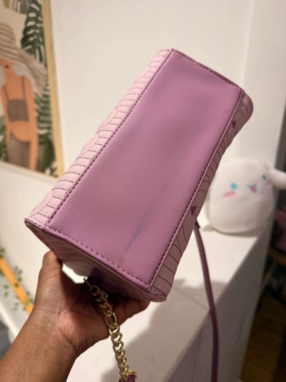 Luv Betsey Quilted Heart Top-Handle Crossbody Bag - Pink - Picture 6 of 6